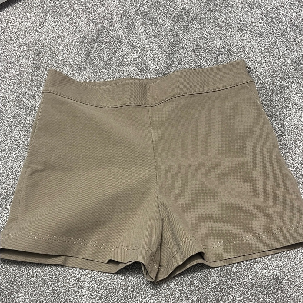 Theory High Waist Tan Shorts